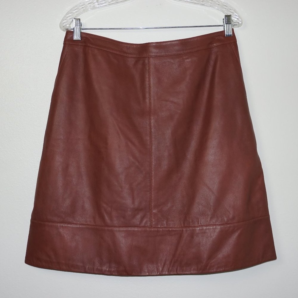 Halogen High Waisted A-line Leather Skirt